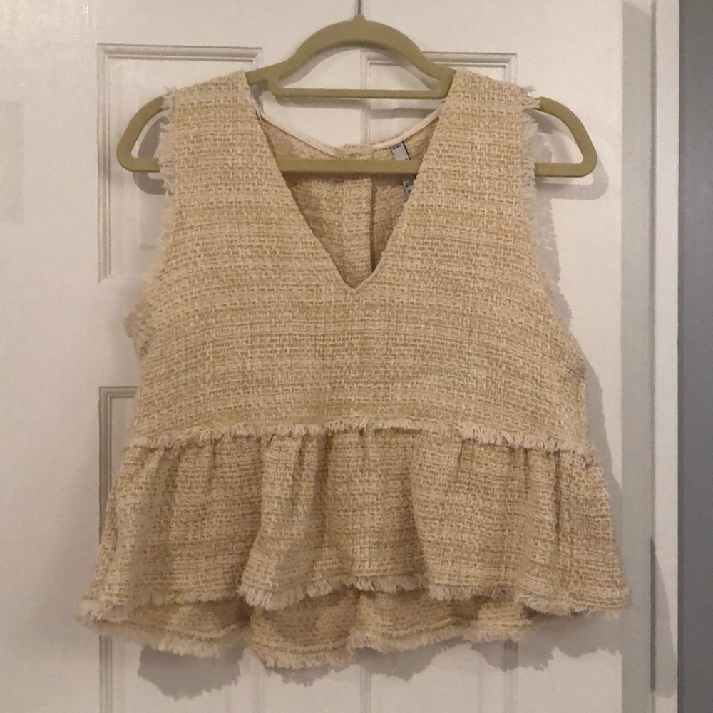 Zara tweed babydoll top